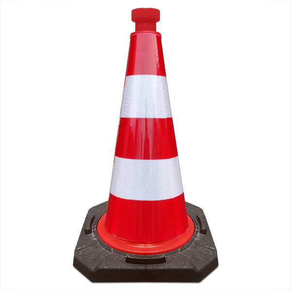 ECD Germany 6 verkeerskegels 51 cm, rood en wit, verkeerskegel met